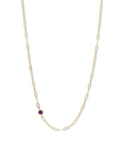 Classique Birthstone Paperclip Necklace
