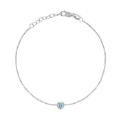 Birthstone Heart Bracelet