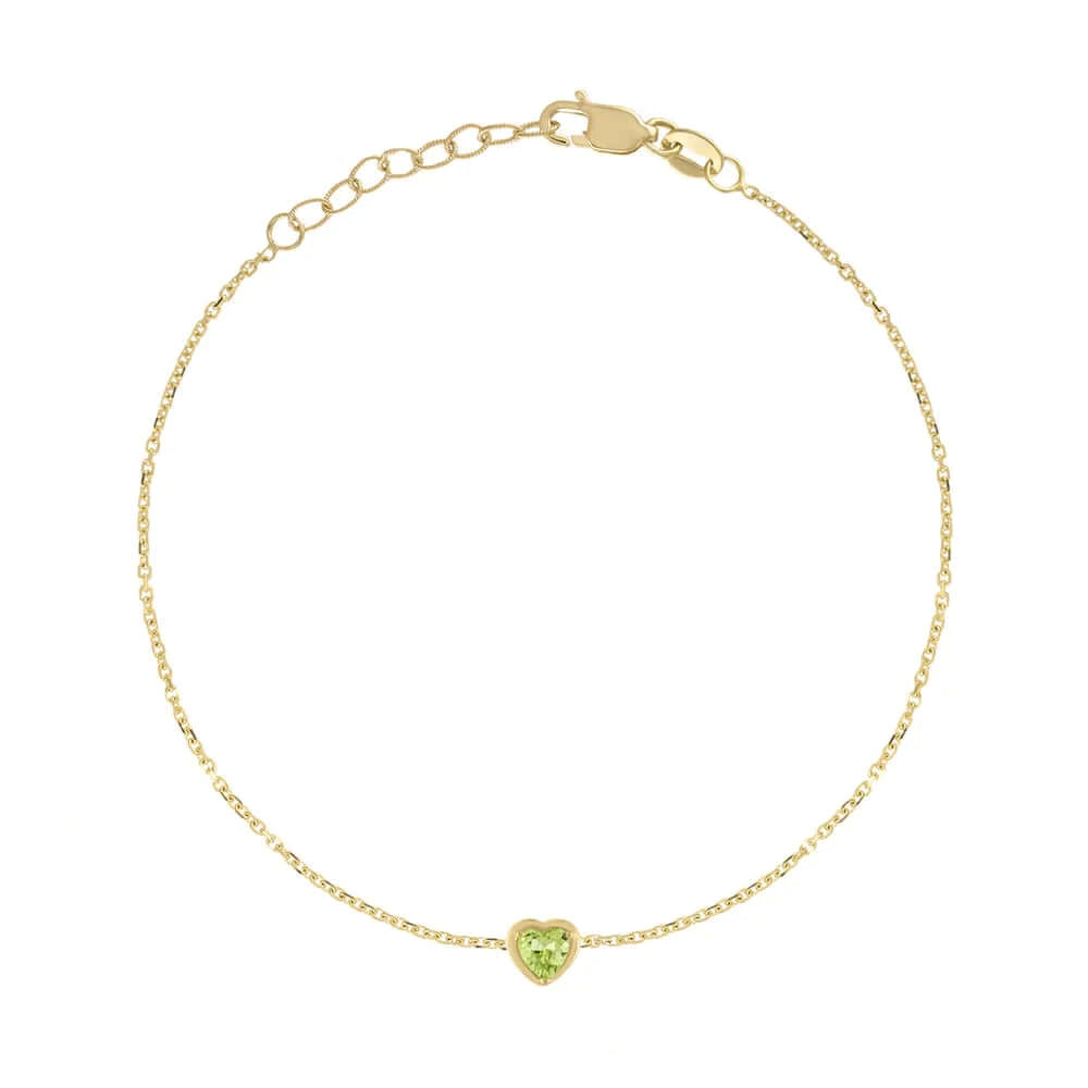 Birthstone Heart Bracelet