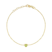 Birthstone Heart Bracelet