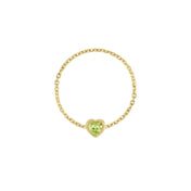 Birthstone Heart Chain Ring