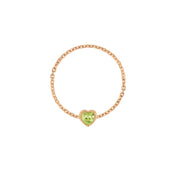 Birthstone Heart Chain Ring