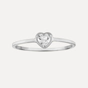 White Topaz Heart Ring