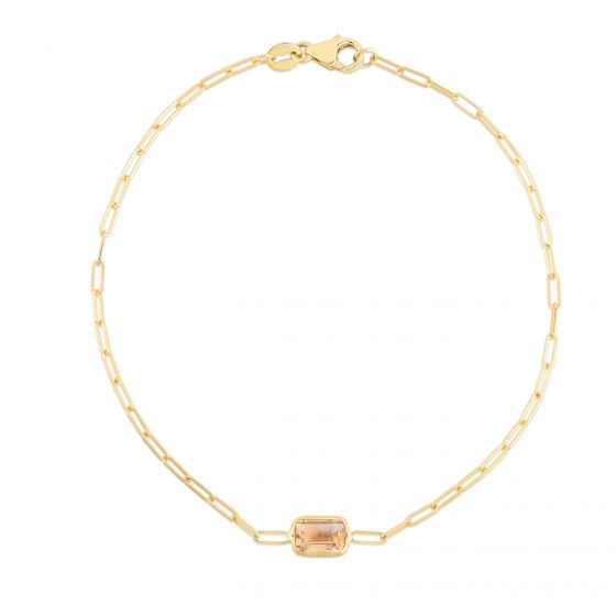 Paperclip Birthstone Bracelet