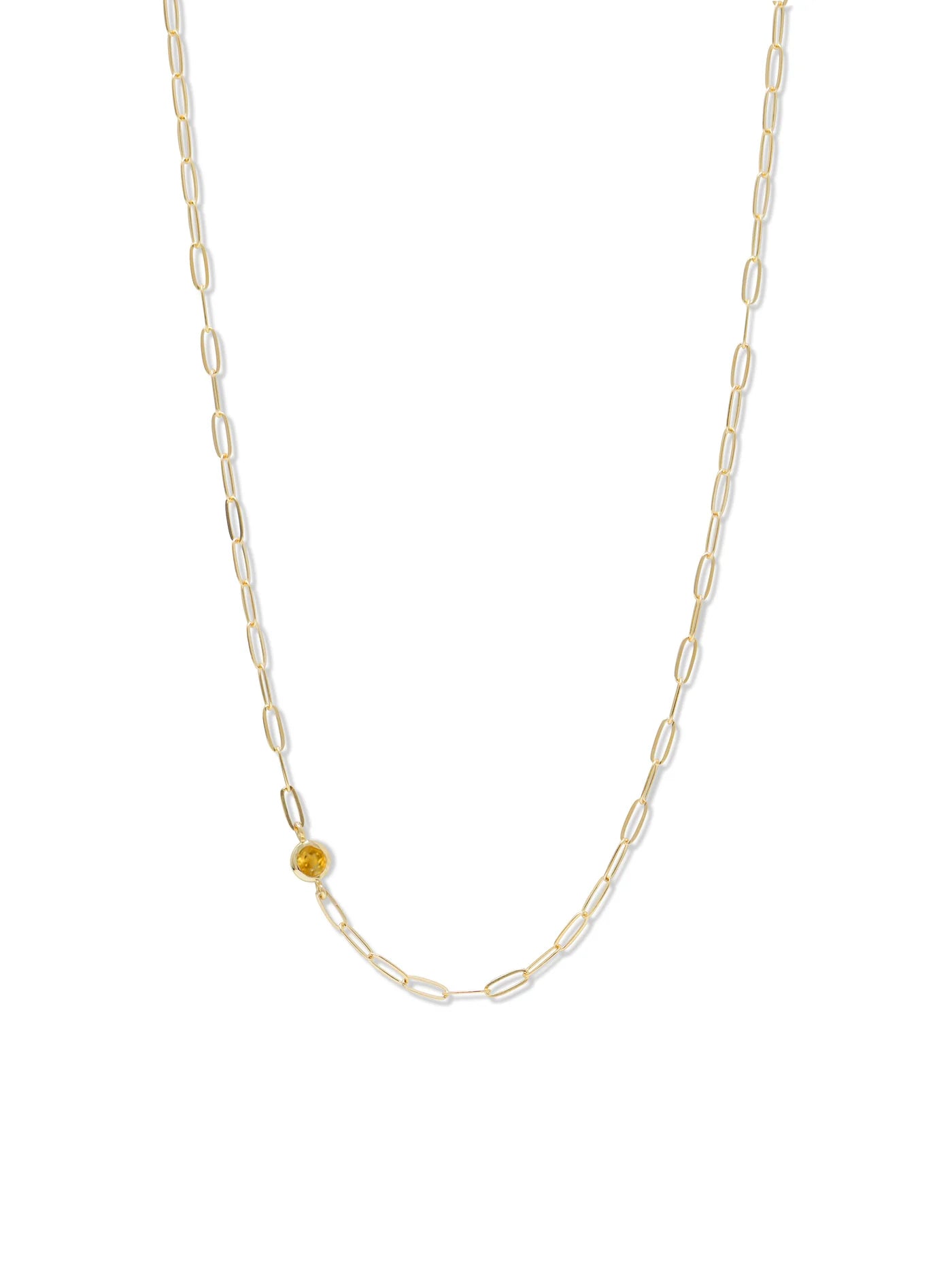 Classique Birthstone Paperclip Necklace