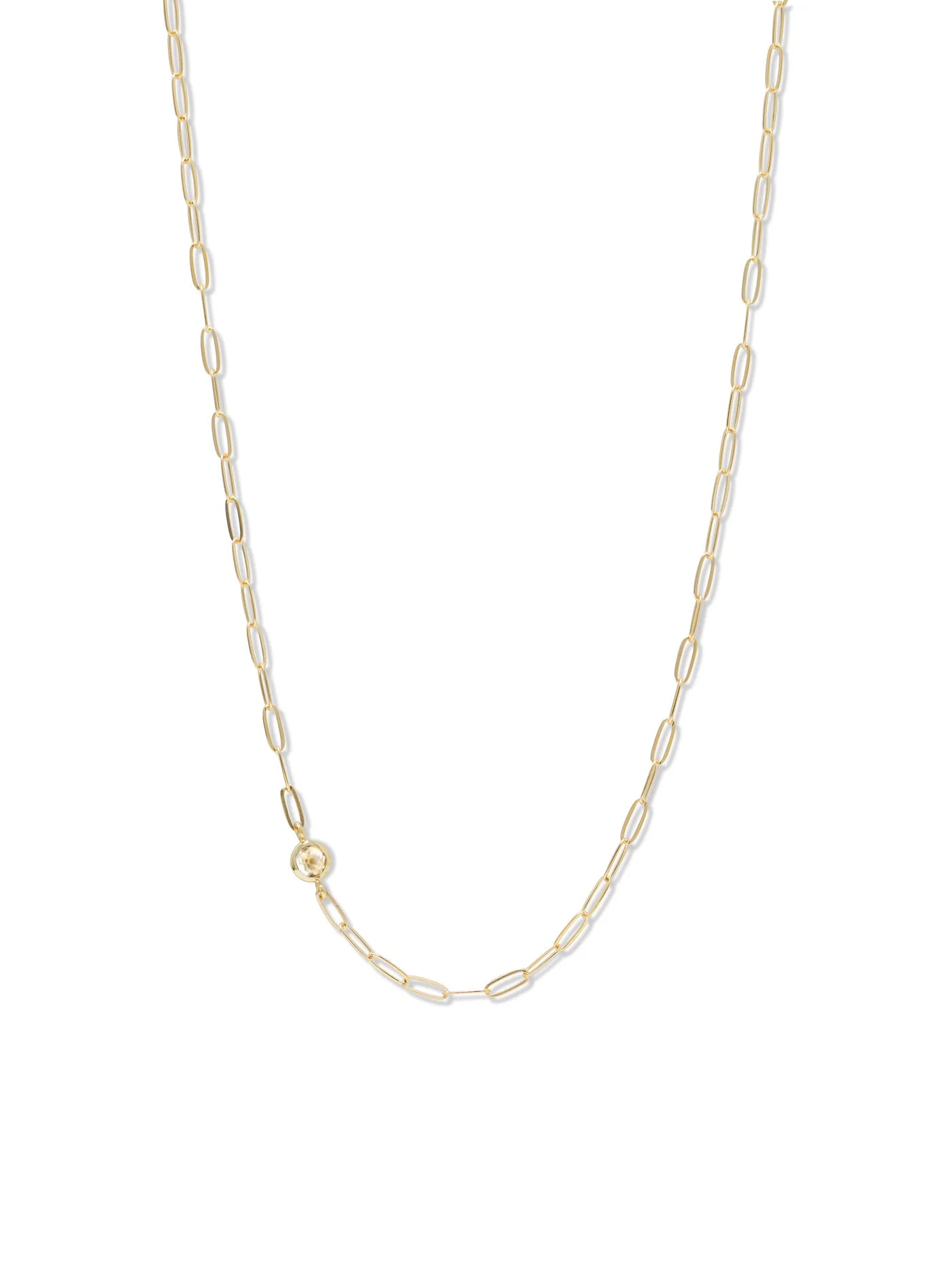 Classique Birthstone Paperclip Necklace