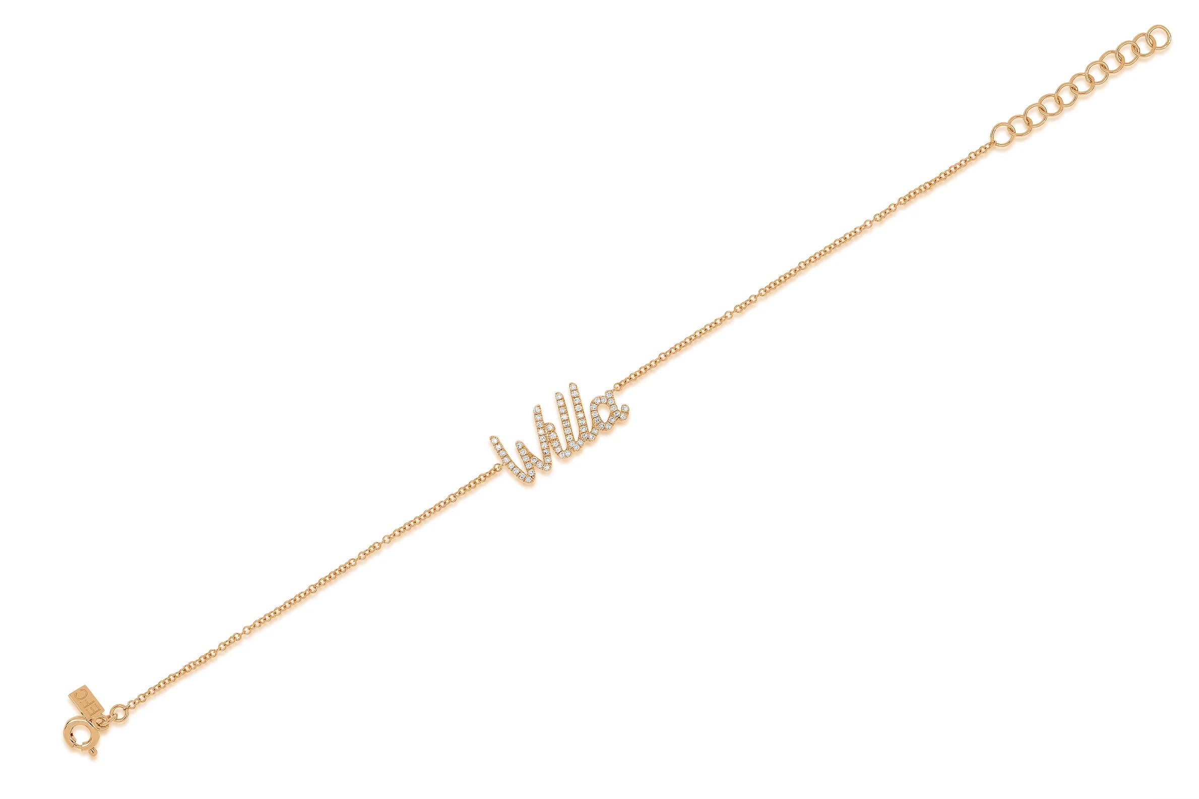 Diamond Script Name Bracelet