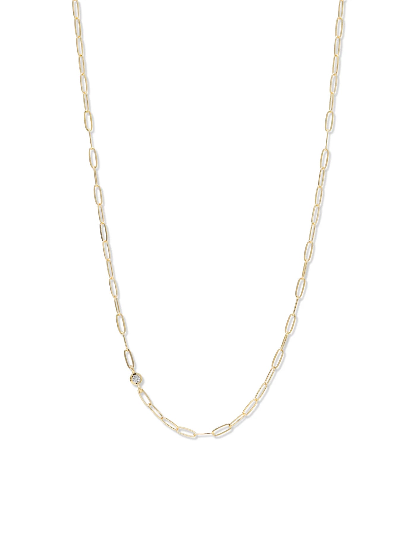 Classique Birthstone Paperclip Necklace