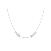 Double Diamond Script Name Necklace