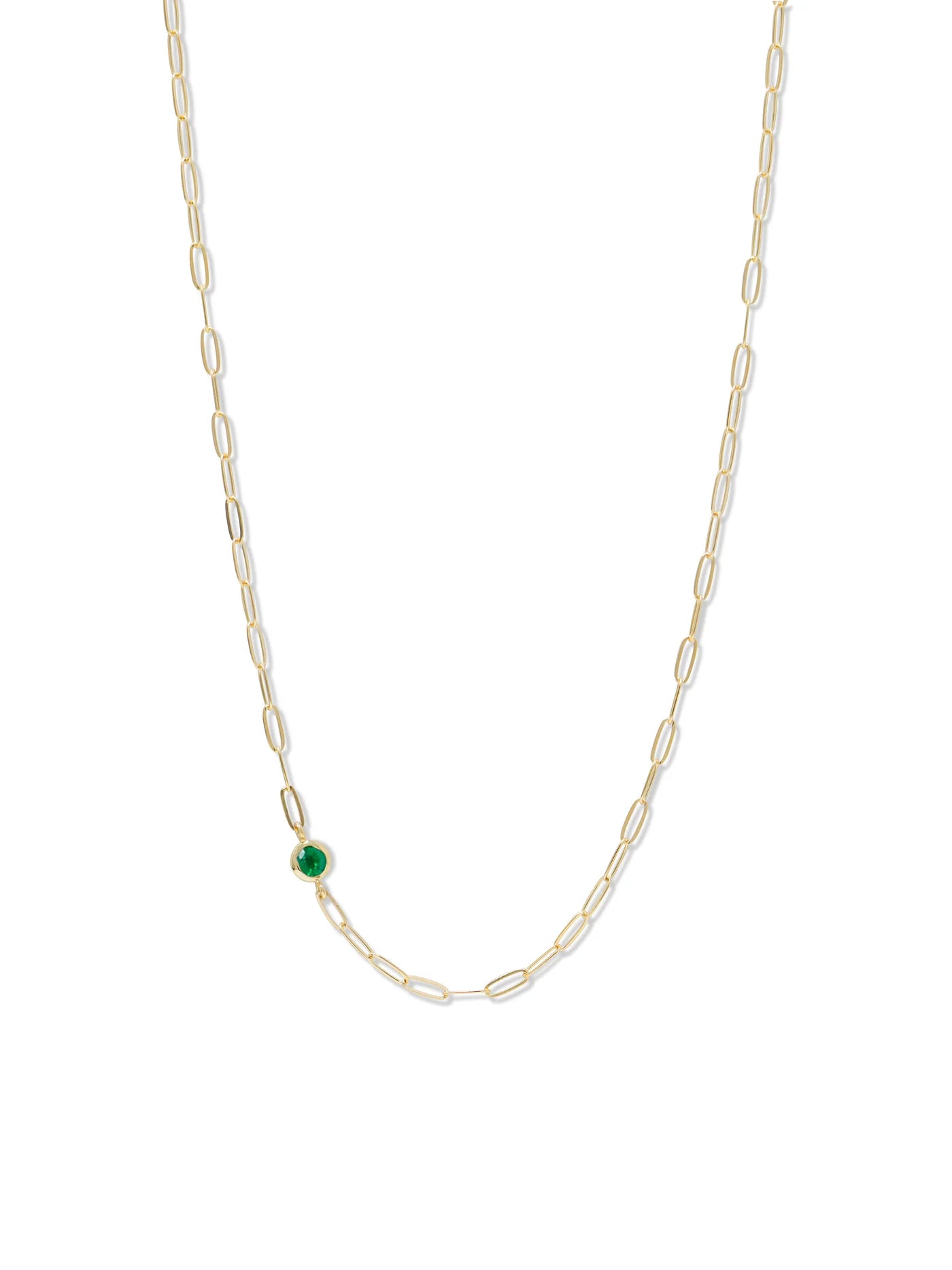 Classique Birthstone Paperclip Necklace