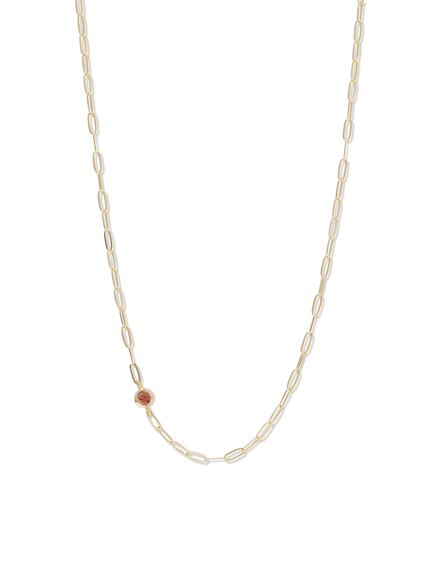Classique Birthstone Paperclip Necklace