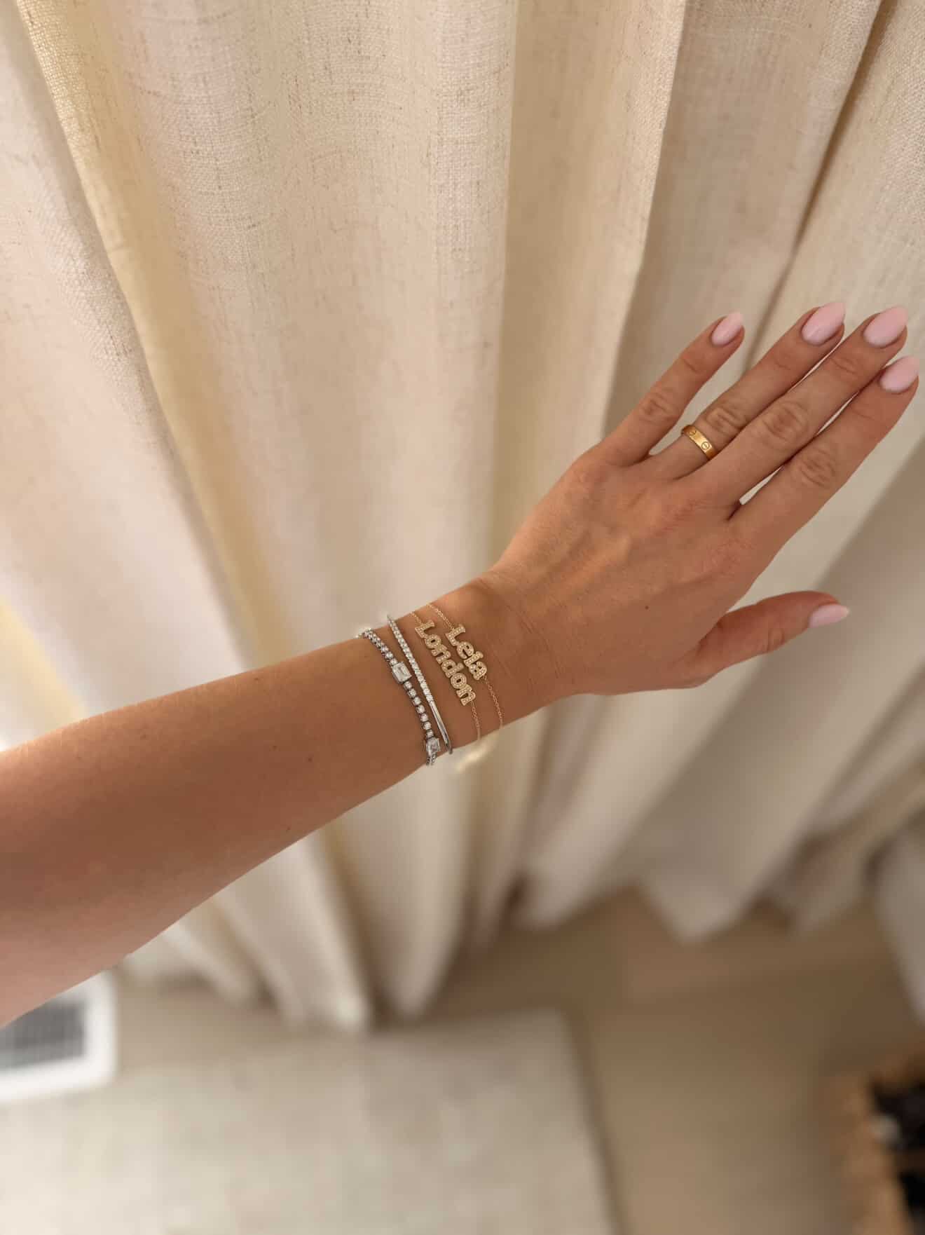 Diamond Bubble Name Bracelet