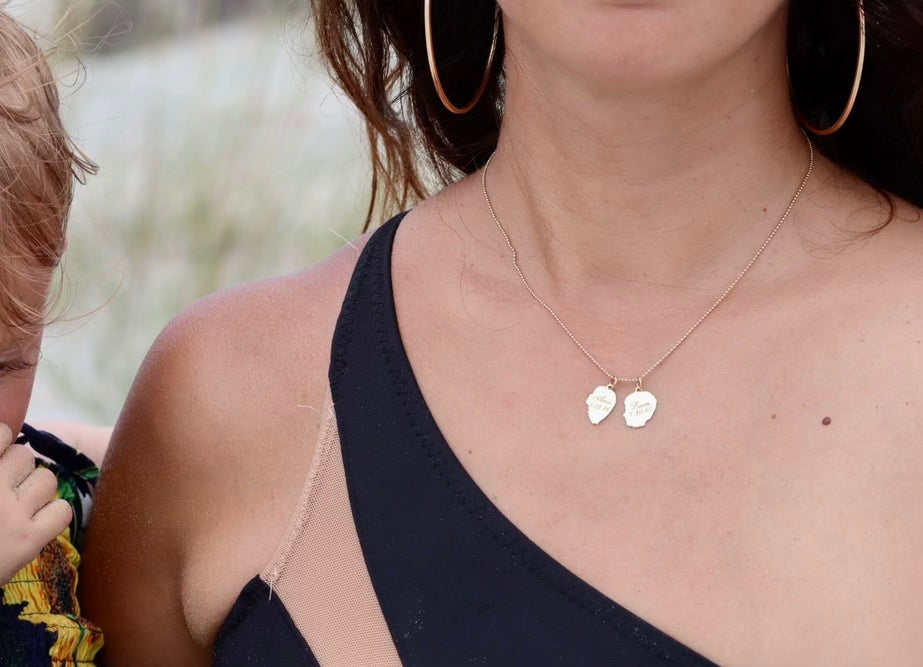 Child Silhouette Necklace 14K Gold