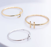 Sterling Silver Stackable Initial Ring