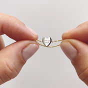 Mini Engraveable Heart Chain Ring