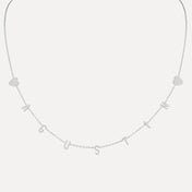 Mini Mini Letter Necklace with Outside Hearts