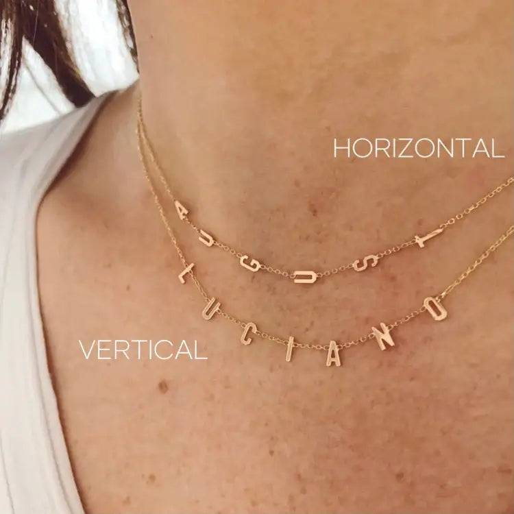 14K Gold Mini Mini Letter Necklace
