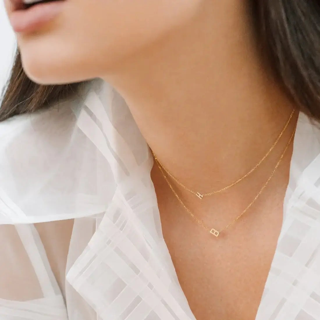 14K Gold Mini Mini Letter Necklace