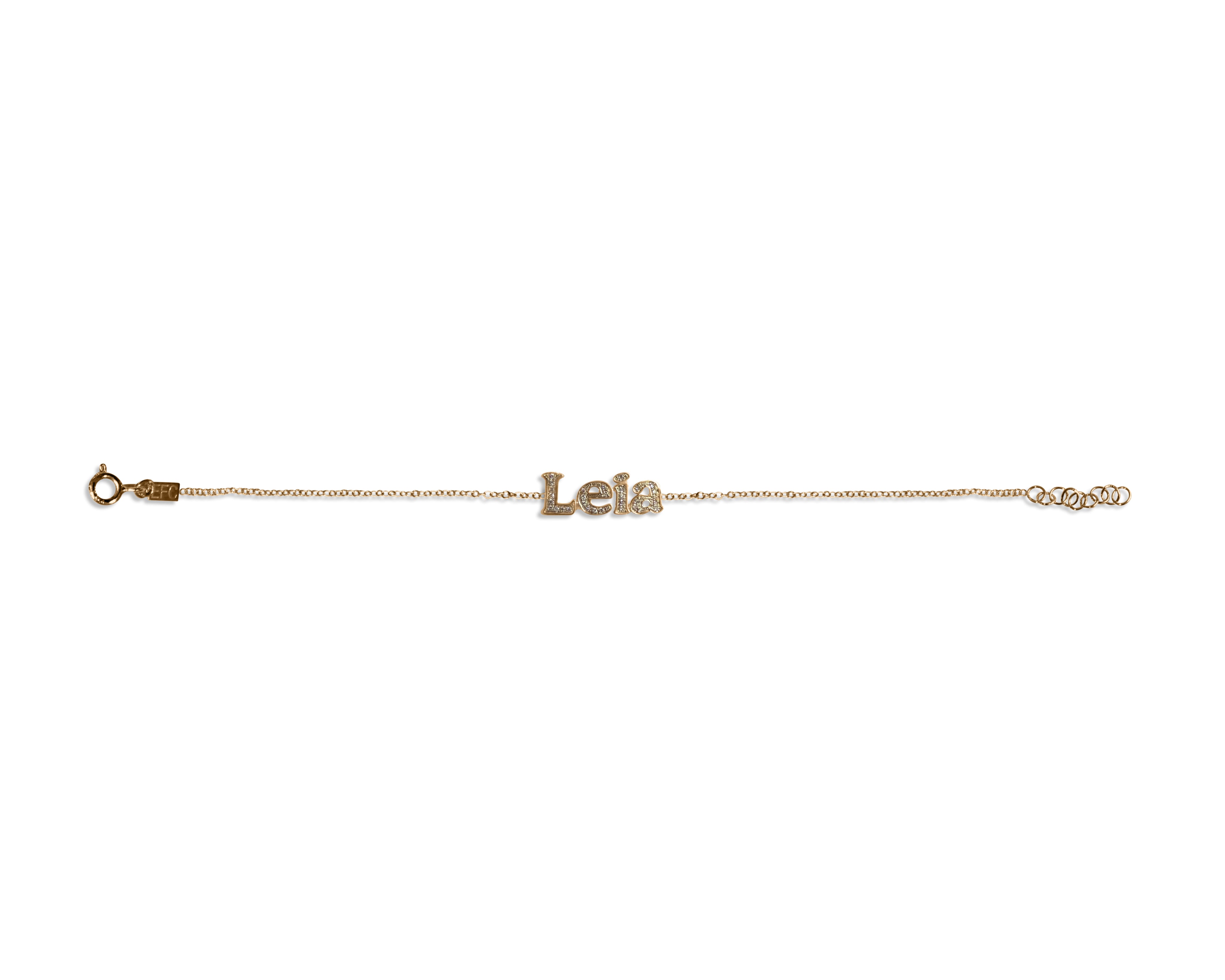 Diamond Bubble Name Bracelet