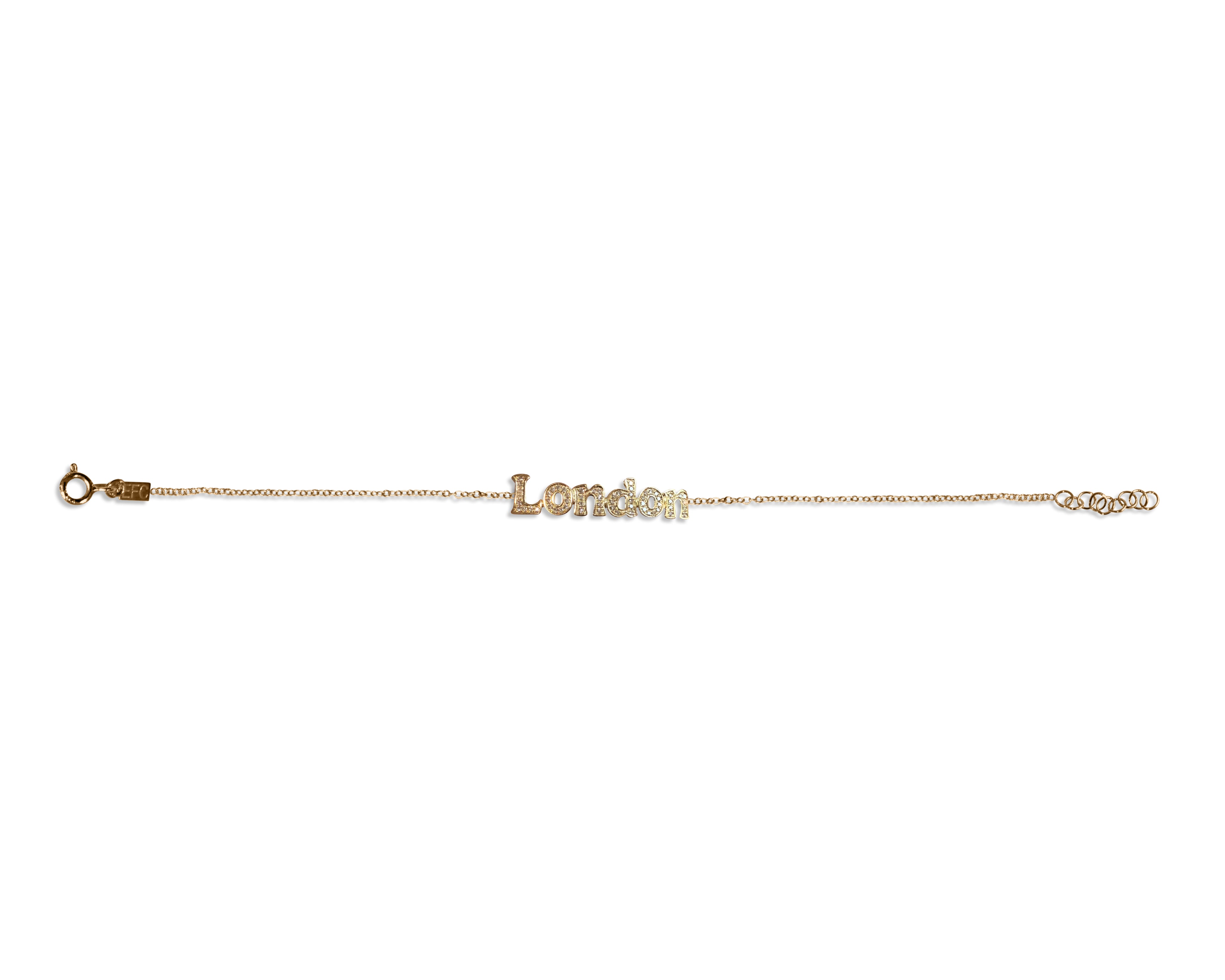 Diamond Bubble Name Bracelet