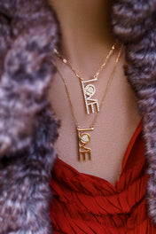 Love Necklace with Petite Diamond Heart