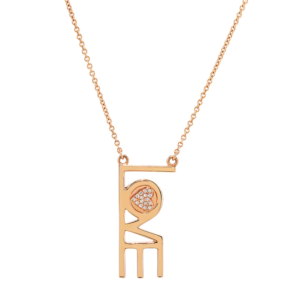 Love Necklace with Petite Diamond Heart