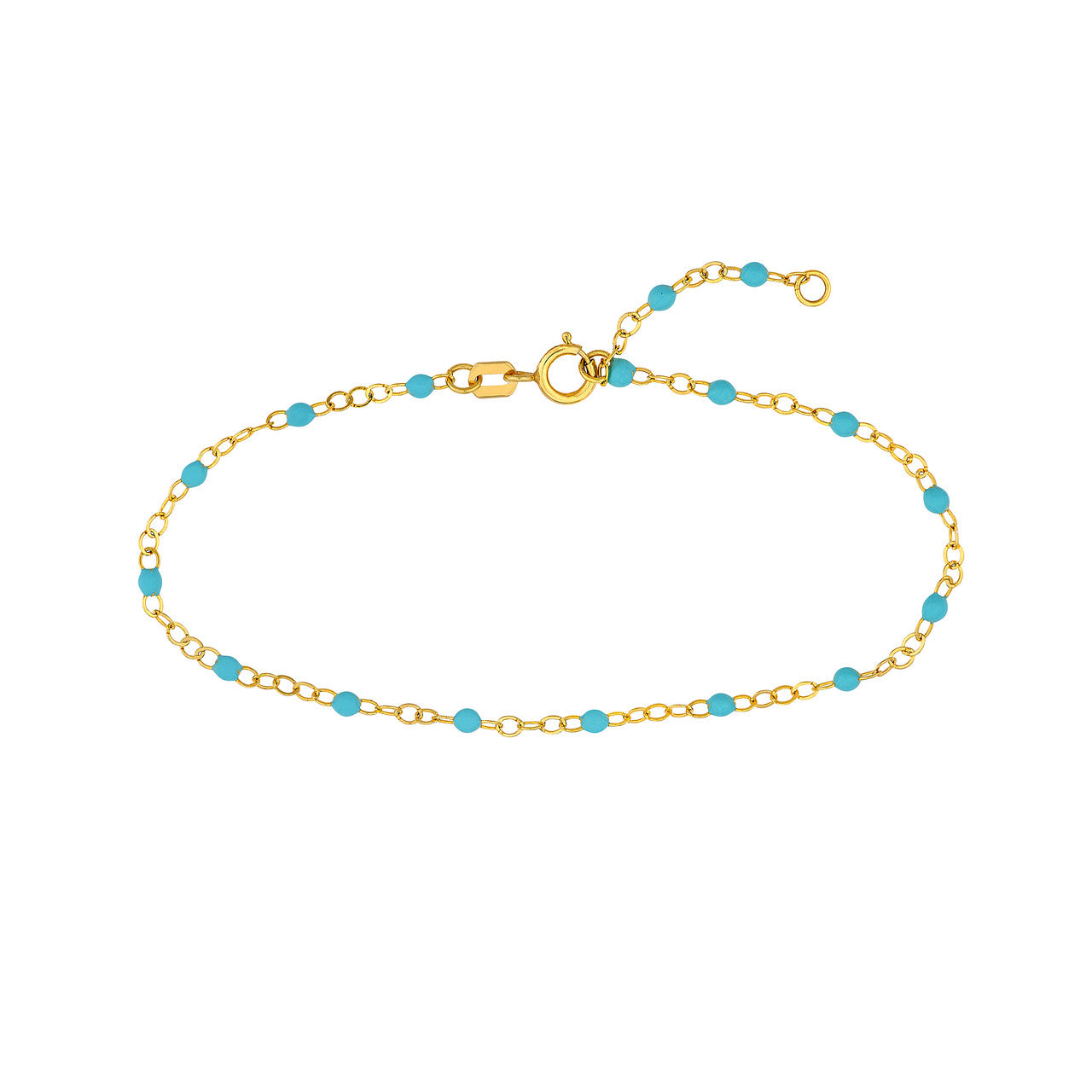 Blue Enamel Bead Piatto Chain Bracelet