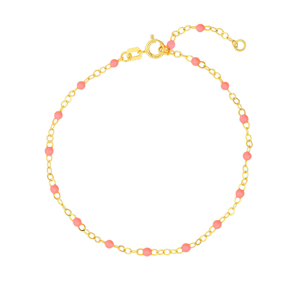 Baby Pink Enamel Bead Piatto Chain Bracelet