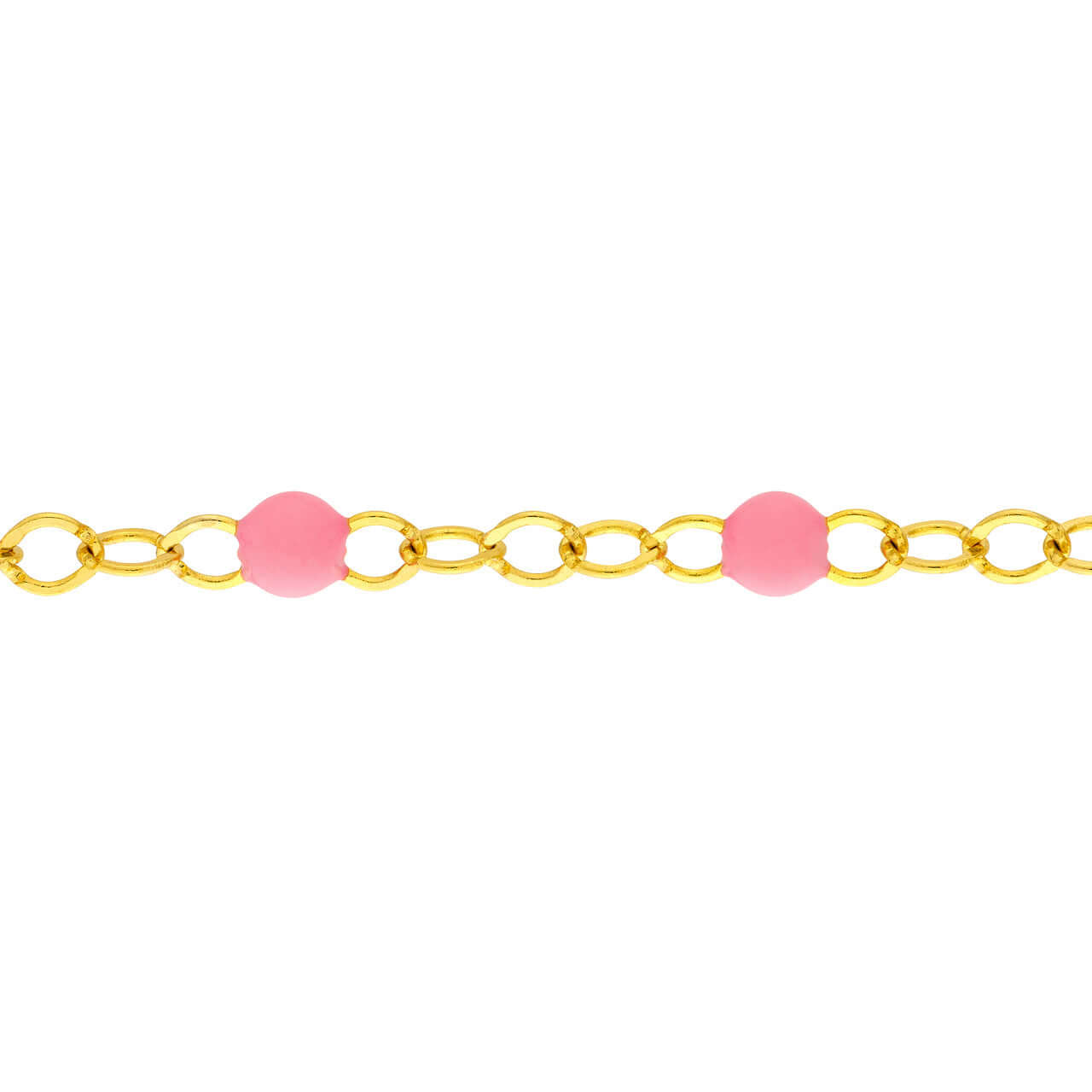 Baby Pink Enamel Bead Piatto Chain Bracelet