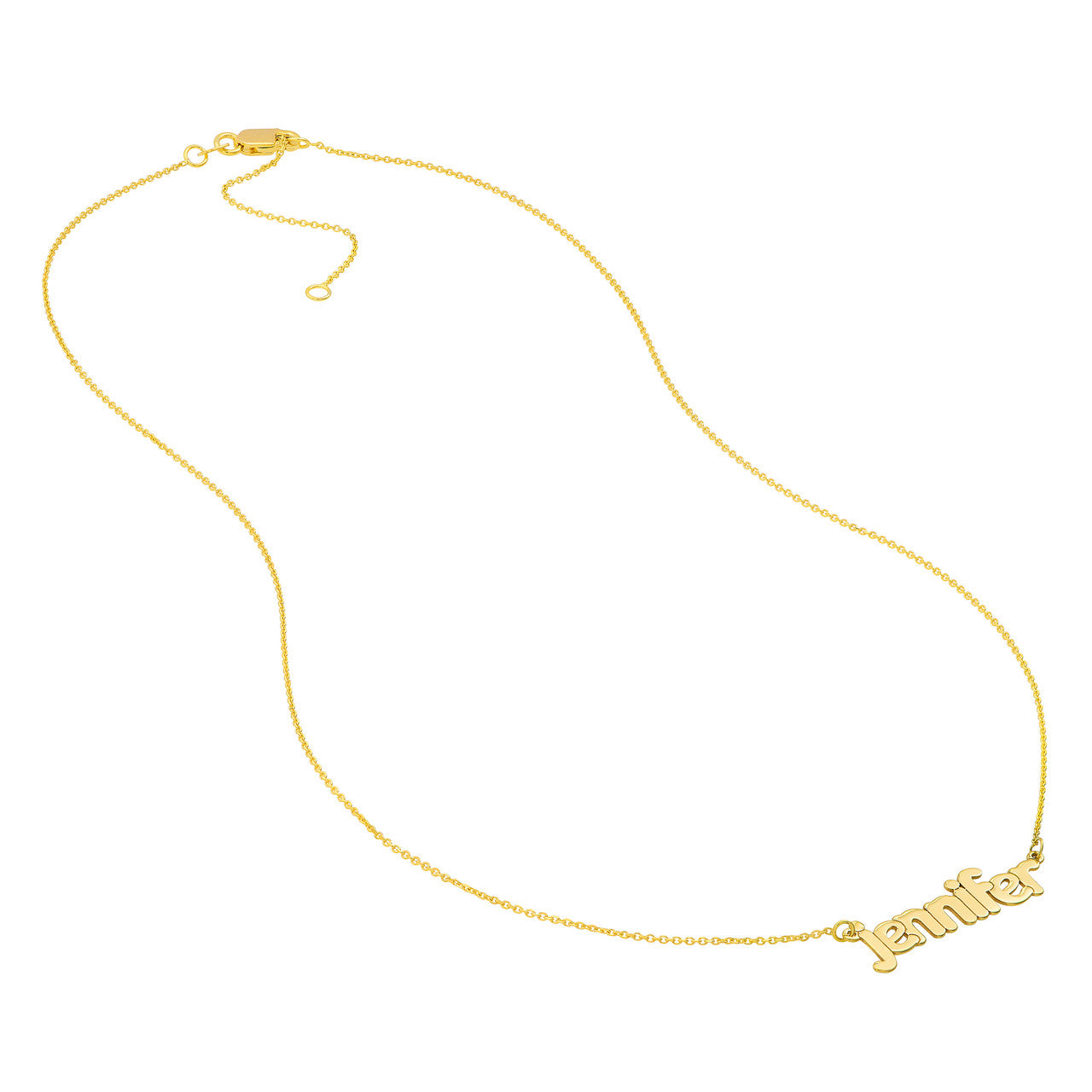 Flat Bubble Letter Nameplate Necklace Medium