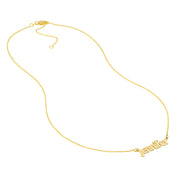 Flat Bubble Letter Nameplate Necklace Medium