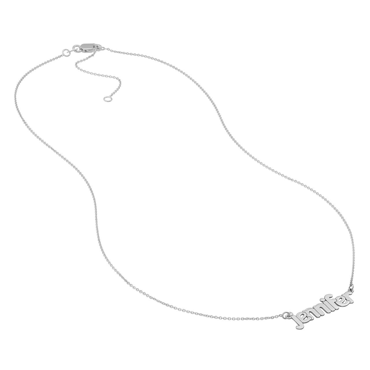 Flat Bubble Letter Nameplate Necklace Medium