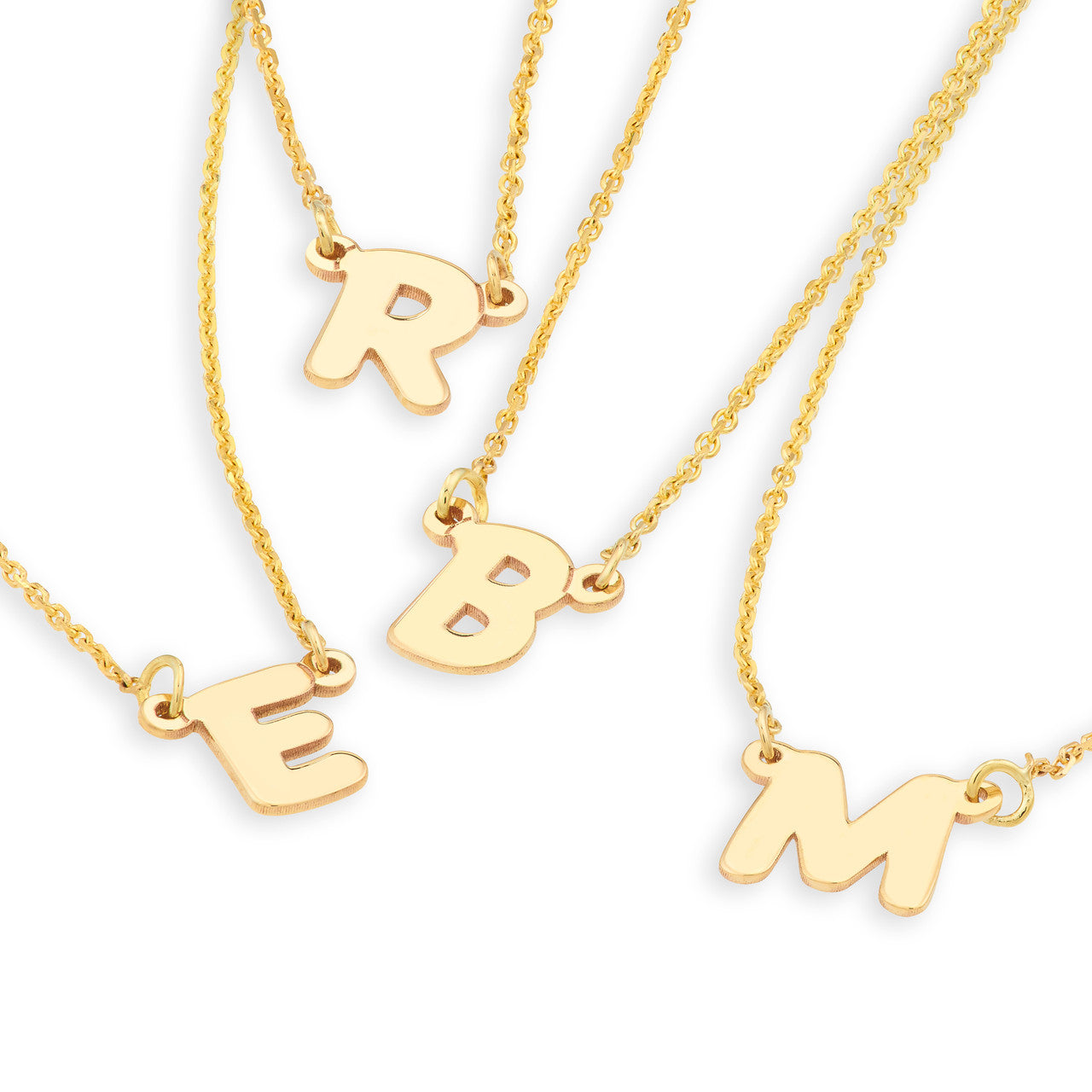 Flat Bubble Letter Nameplate Necklace Large