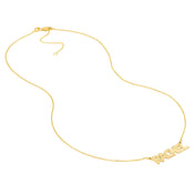 Flat Bubble Letter Nameplate Necklace Large