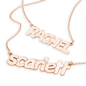 Flat Bubble Letter Nameplate Necklace Large