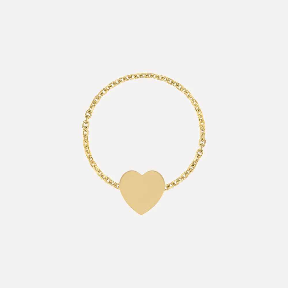 Mini Engraveable Heart Chain Ring