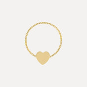 Mini Engraveable Heart Chain Ring