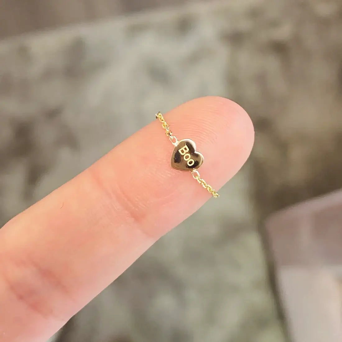 Mini Mini Engraveable Heart Chain Ring