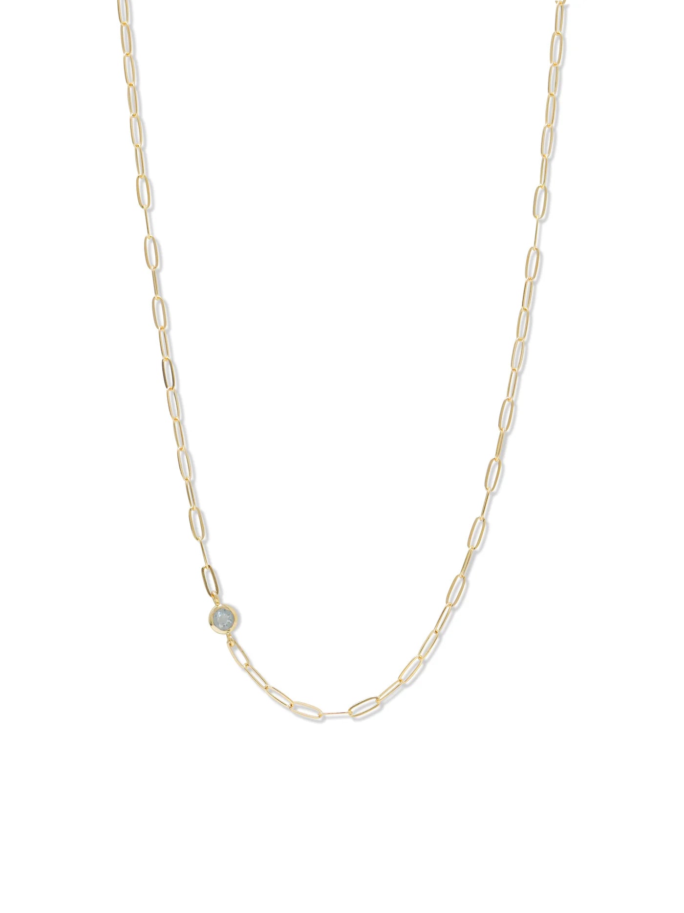 Classique Birthstone Paperclip Necklace