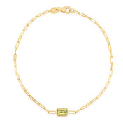 Paperclip Birthstone Bracelet