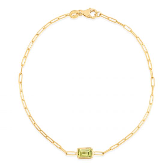 Paperclip Birthstone Bracelet