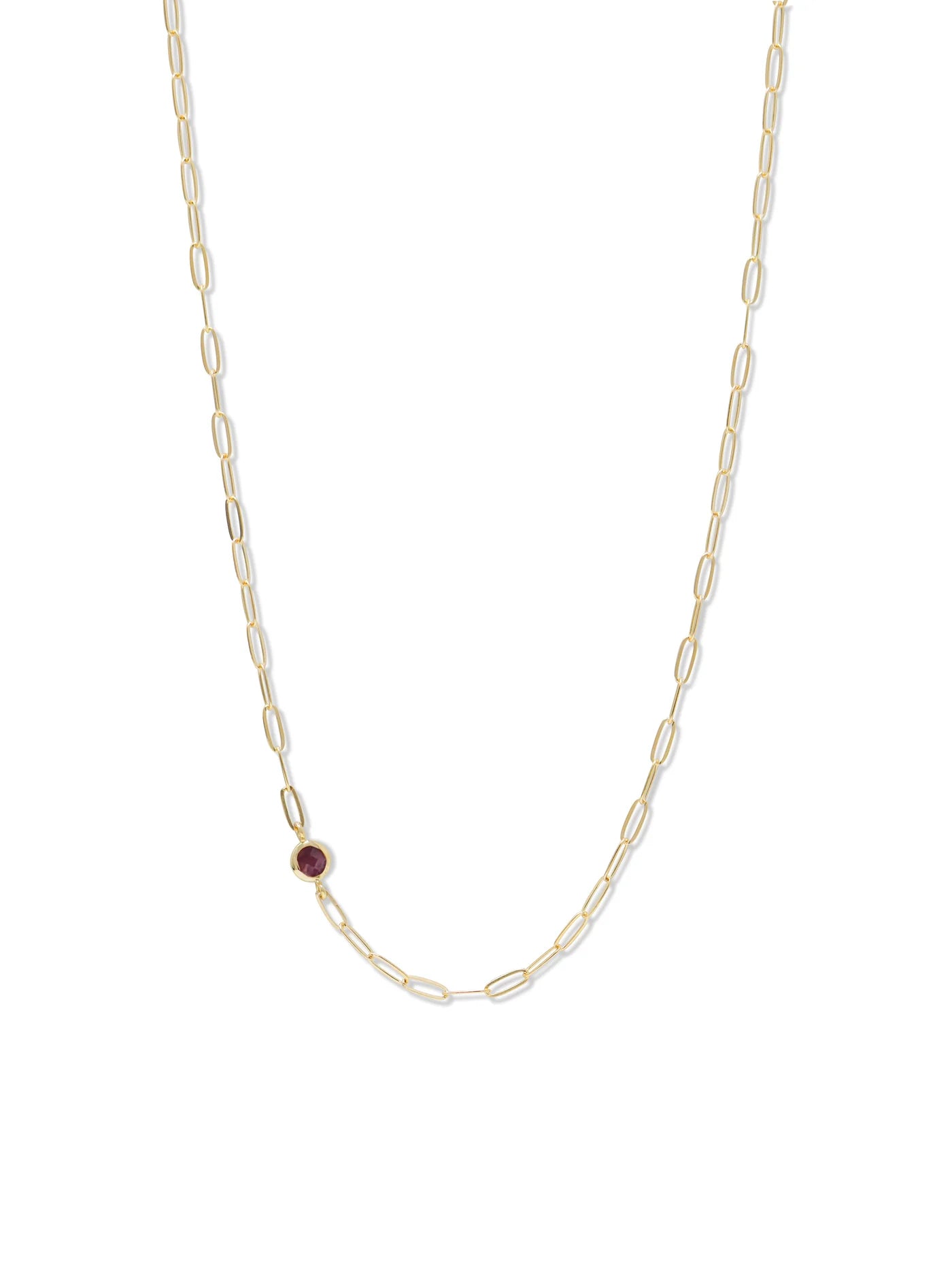 Classique Birthstone Paperclip Necklace