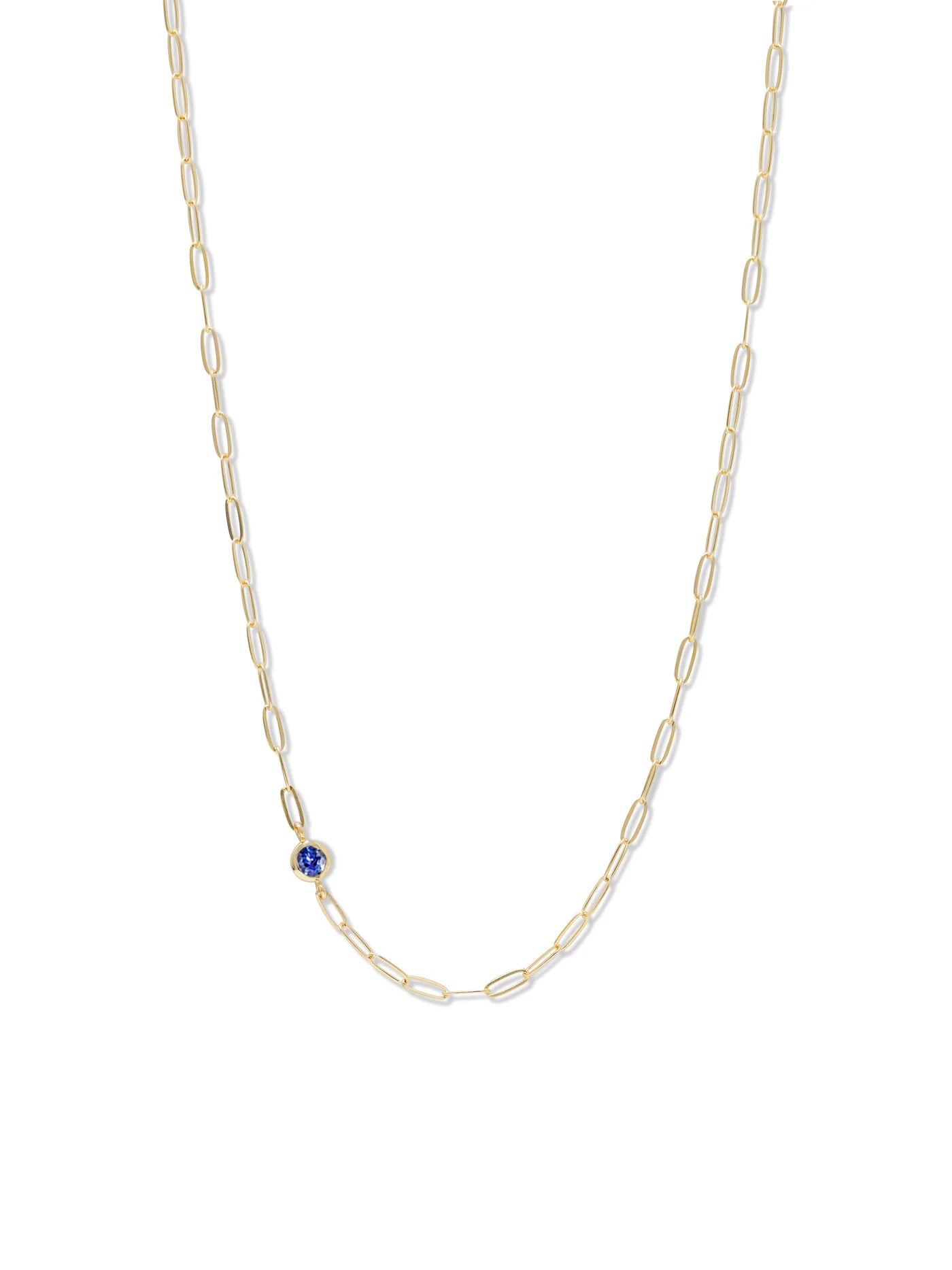 Classique Birthstone Paperclip Necklace