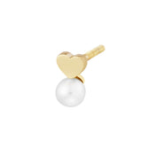 Children's Heart & Pearl Earrings