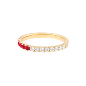 50/50 Ruby & Diamond Stackable Ring