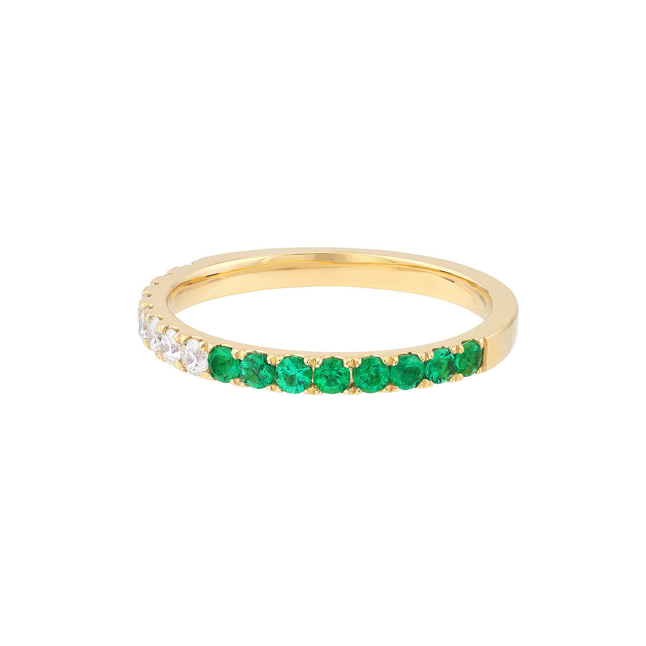 50/50 Emerald & Diamond Stackable Ring