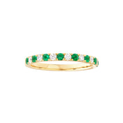 Emerald & Diamond Stackable Ring