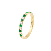 Emerald & Diamond Stackable Ring