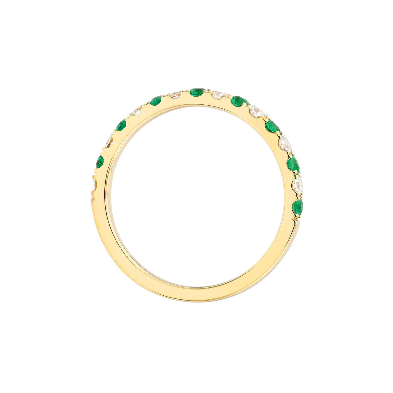 Emerald & Diamond Stackable Ring