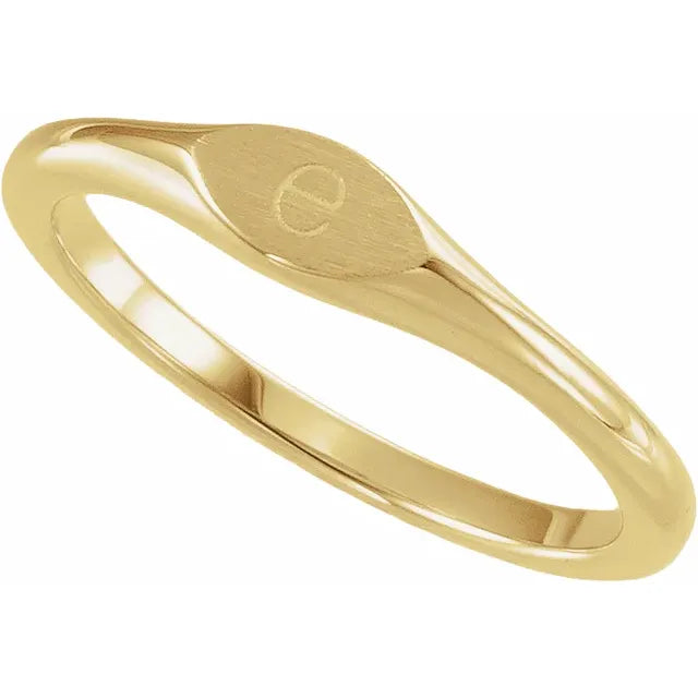 Engraveable East West Oval Signet Ring